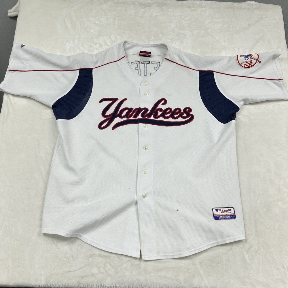 Majestic Baseball Jersey Mens 52 White Derek Jeter Yankees Authentic 0818